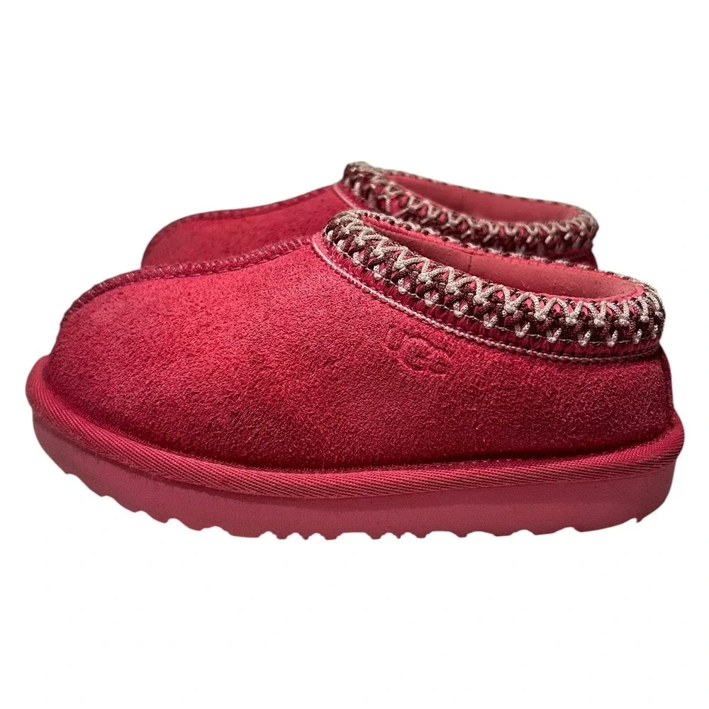 UGG Tasman Pink Suede Kids Slippers Size 9 Toddler 1019066T